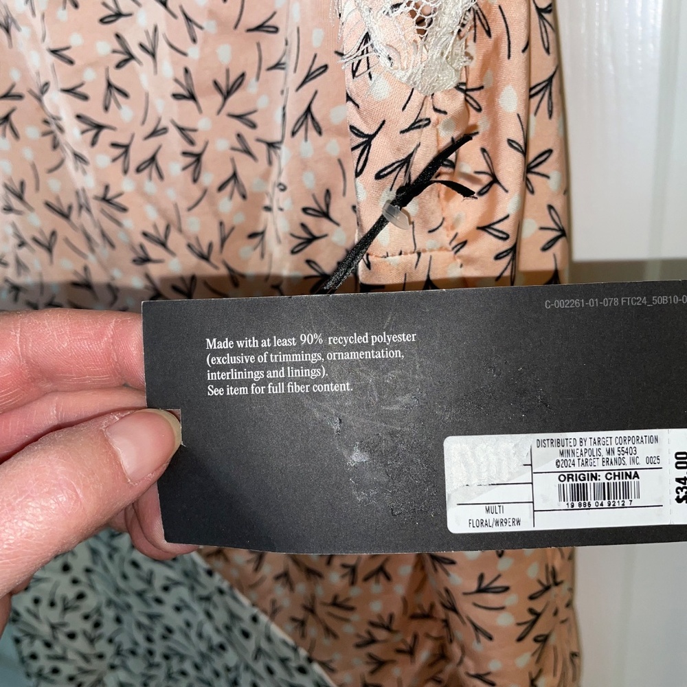 NWT Future Collective XS Midi Slip Dress in pink and cream floral lace - Picture 5 of 8